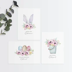 Osterkarten Set / DIN A6 Aquarell Geschenkkarten für Ostern / optional mit Umschlag