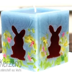 Osterkerze großer Würfel Osterhase