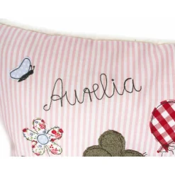 Osterkissen Kissen Namenskissen Kinderkissen ...ganz kleine Blumenwiese...rosa...