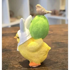 Osterküken mit Osterei und Vogel - Deko Figur - Ostern -
