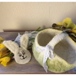 Osterkorb handgefilzt, 100% Wolle