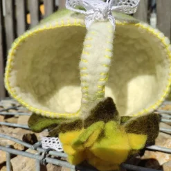 Osterkorb handgefilzt, 100% Wolle