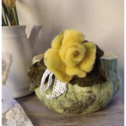 Osterkorb handgefilzt, 100% Wolle