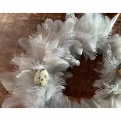 OSTERKRANZ AUS FEDERN MIT WACHTELEIERN
