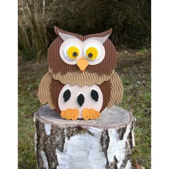 Osterkörbchen Eule, Osternest mit Eulenmotiv, Geschenkverpackung, Osterkorb aus Wellpappe, originelles Osternest