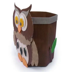 Osterkörbchen Eule, Osternest mit Eulenmotiv, Geschenkverpackung, Osterkorb aus Wellpappe, originelles Osternest