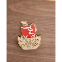 Osterkörbchen für Geldschein oder Gutscheinkarte als Verpackung aus Holz.Personalisierbar,für Ostern als Geschenk