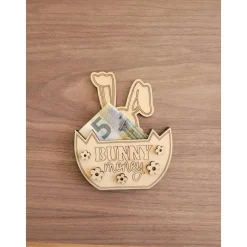 Osterkörbchen für Geldschein oder Gutscheinkarte als Verpackung aus Holz.Personalisierbar,für Ostern als Geschenk