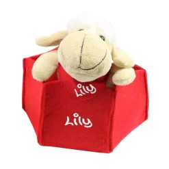 Osterkörbchen grau grün pink blau Filz mit Schaf personalisiert Geschenk zu Ostern mit Namen Set aus Kuscheltier