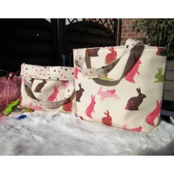 Osterkörbchen, Osternest, Osterhasen-Utensilo, Tasche zum Ostereier sammeln, Kindertasche mit Häschen