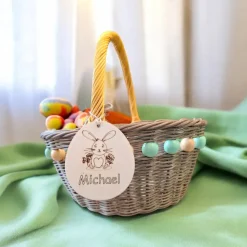Osterkörbchen personalisiert,  Kinderkorb,  Korb mit Anhänger, Korb mit Namen