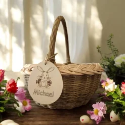 Osterkörbchen personalisiert,  Kinderkorb,  Korb mit Anhänger, Korb mit Namen