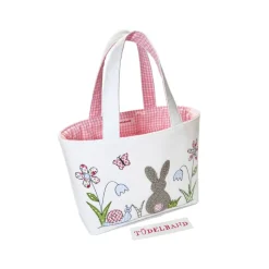 Osterkörbchen Stoffkörbchen Kinderkörbchen Kindertasche ...Frühlingswiese... cremeweiß...rosa...