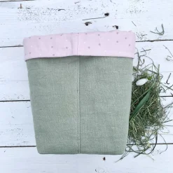 Osterkörbchen Utensilo aus Leinen – Geschenkbeutel & Aufbewahrung im Frühlingsdesign