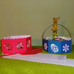 Osterkörbchen zum Ausmalen und Fertigstellen, Pünktchen, in 10 Farben