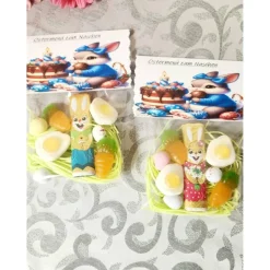 Ostermenü zum Naschen To-Go, Ostern, Frühling, Osterhase, Mitbringsel, Mitgebsel, Geschenk, Ostergeschenk, Kleinigkeit,