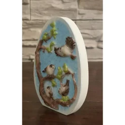 Ostern Dekoration - Spatzen aus Kaltporzellan auf dem Baum - Osterei