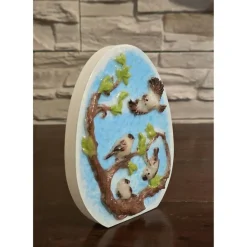 Ostern Dekoration - Spatzen aus Kaltporzellan auf dem Baum - Osterei