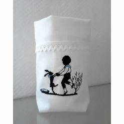 Ostern Lichtbeutel Tischdeko 1 Lichtbeutel Vasenhuse GESTICKT Junge mein Hasi Leinen Scherenschnitt Spitze.