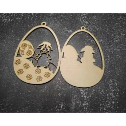 Ostern, Osterei Fensterbild Hase mit Blüten 3D 2 Lagig