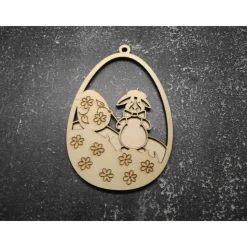 Ostern, Osterei Fensterbild Hase mit Blüten 3D 2 Lagig