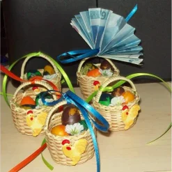 Ostern Osterkorb – Handgemachtes Geldgeschenk Hase, Osterdeko für Osterstrauß & Ostereier im Korb