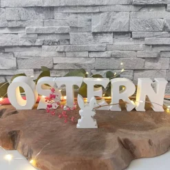 Ostern Schriftzug – Handgefertigte Deko Buchstaben mit Hasenmotiv für frühlingshafte Osterdeko