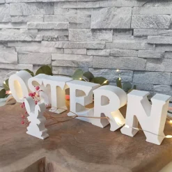 Ostern Schriftzug – Handgefertigte Deko Buchstaben mit Hasenmotiv für frühlingshafte Osterdeko