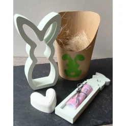 Ostern to go Set: Handgemachtes Hasen-Trio aus Profiplast 200 im Becher – Geldgeschenk & Deko in 4 Farben