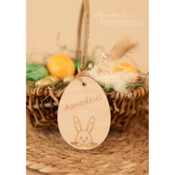 Osternest personalisiert, Ostern, Geschenkidee, Namensschild, Osterdeko, Ostergeschenk, Holzanhänger, Osternest