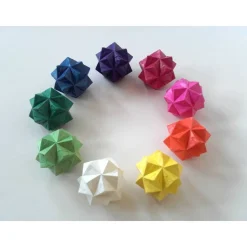 Osterschmuck Faltkugeln aus Transparentpapier, Origami-Kugeln, Kusudama