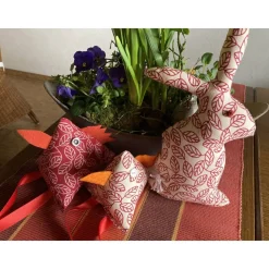 Osterset genäht mit Hase und zwei Dreieckshühnchen, Frühlingsdekoration,
