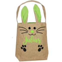 Ostertasche Jute personalisiert mit Namen - zum Eiersammeln und Verschenken zu Ostern