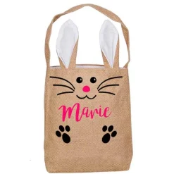 Ostertasche Jute personalisiert mit Namen - zum Eiersammeln und Verschenken zu Ostern