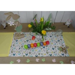 Ostertischdecke, Tischläufer bunte Hühner, Wunschgröße machbar