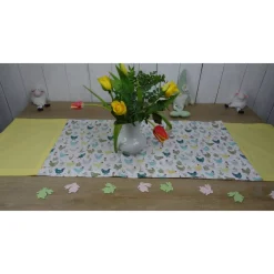 Ostertischdecke, Tischläufer bunte Hühner, Wunschgröße machbar