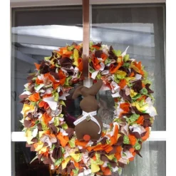 Oster-Türkranz 'Schoko' mit oder ohne Häschen, Stoffkranz, Türkranz, Frühlingsdeko, Türdekoration immerwährend