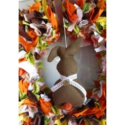 Oster-Türkranz 'Schoko' mit oder ohne Häschen, Stoffkranz, Türkranz, Frühlingsdeko, Türdekoration immerwährend