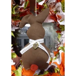 Oster-Türkranz 'Schoko' mit oder ohne Häschen, Stoffkranz, Türkranz, Frühlingsdeko, Türdekoration immerwährend