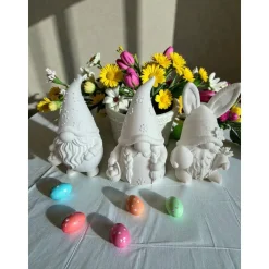 Osterwichtel Set 3D Druck – Niedliche Frühlingsdeko Gnom mit Hasenohren & Korb – Geschenkidee Ostern – 10cm oder 15cm