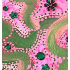 OSTERZAUBER Ostergeschenk abstrakte Malerei  auf einem ovalen Keilrahmen Künstler-Ei Wanddeko  Osterdekoration