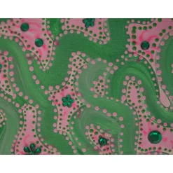 OSTERZAUBER Ostergeschenk abstrakte Malerei  auf einem ovalen Keilrahmen Künstler-Ei Wanddeko  Osterdekoration