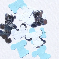Pailletten Bär 3-farbiges Set Deko hellblau Taufe