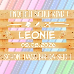 Palettenaufkleber Einschulung , Palette Schulkind, Erster Schultag, Deko, Fotokulisse