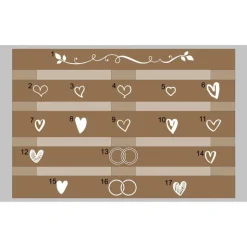 Palettenaufkleber für die Hochzeit - personalisiert - weiße/schwarze Schrift Herzen Datum Herzlich Willkommen Font 1