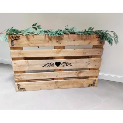 Palettenaufkleber Hochzeit – Deko-Aufkleber für Euro-Paletten | 6 Designs | Personalisierbares Hochzeitsschil