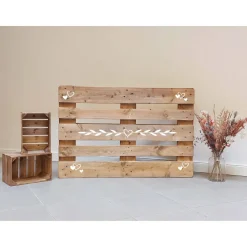 Palettenaufkleber Hochzeit – Deko-Aufkleber für Euro-Paletten | 6 Designs | Personalisierbares Hochzeitsschil