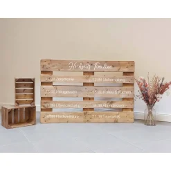 Palettenaufkleber Hochzeit Timeline & Icons – Personalisierte Aufkleber für Europaletten