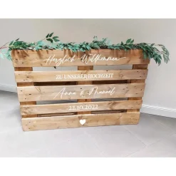 Palettenaufkleber Willkommen – 6 Designs für Hochzeit | Individuelle Hochzeitsaufkleber für Euro-Palette