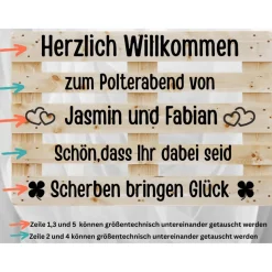 Palettenbeschriftung Polterabend , Diy Hochzeitspalette personalisierter Aufkleber Hochzeitspaar Palette in 2 Farben